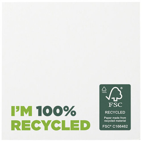 Sticky-Mate® recycelte Haftnotizen 75 x 75 mm, weiss bedrucken, Art.-Nr. 21286011