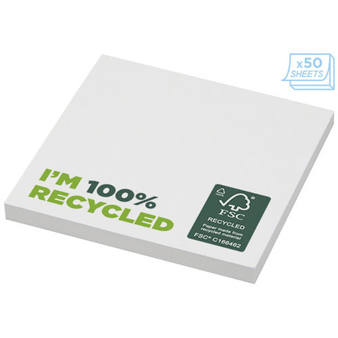 Sticky-Mate® recycelte Haftnotizen 75 x 75 mm, weiss bedrucken, Art.-Nr. 21286011