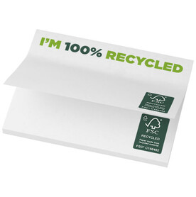 Sticky-Mate® recycelte Haftnotizen 100 x 75 mm, weiss bedrucken, Art.-Nr. 21287011