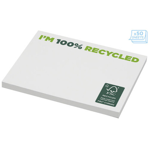 Sticky-Mate® recycelte Haftnotizen 100 x 75 mm, weiss bedrucken, Art.-Nr. 21287011