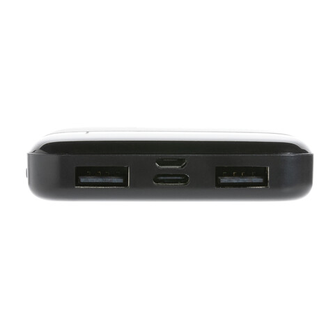 Wireless Powerbank aus RCS Standard recyceltem Kunststoff schwarz bedrucken, Art.-Nr. P322.671