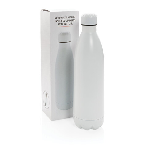 Solid Color Vakuum Stainless-Steel Flasche 1L weiß bedrucken, Art.-Nr. P436.913