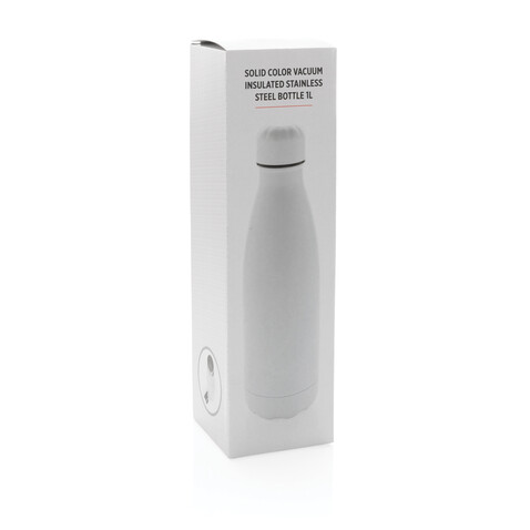 Solid Color Vakuum Stainless-Steel Flasche 1L weiß bedrucken, Art.-Nr. P436.913