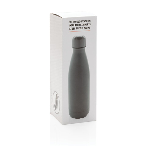 Solid Color Vakuum Stainless-Steel Flasche 260ml grau bedrucken, Art.-Nr. P436.962