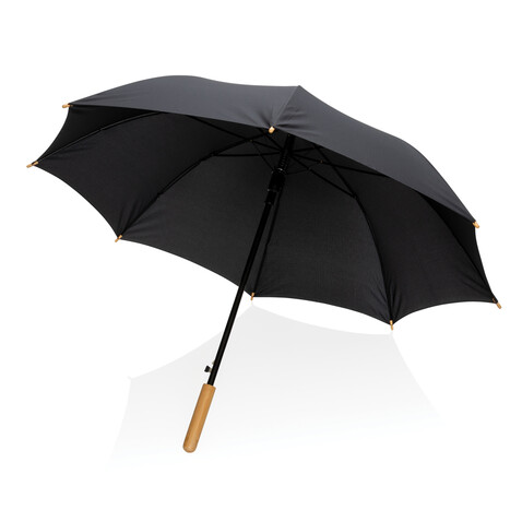 23&quot; Impact AWARE™ RPET 190T Auto-Open Bambus-Schirm schwarz bedrucken, Art.-Nr. P850.651