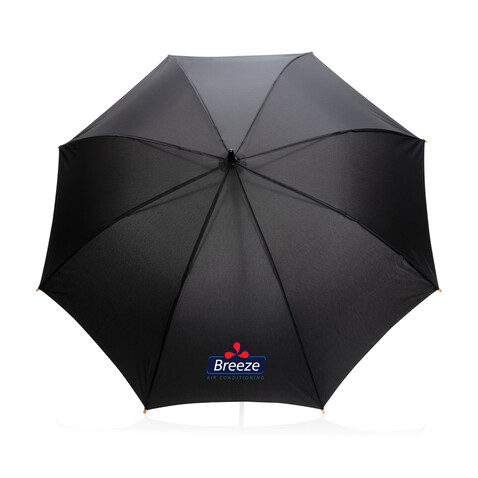 23&quot; Impact AWARE™ RPET 190T Auto-Open Bambus-Schirm schwarz bedrucken, Art.-Nr. P850.651