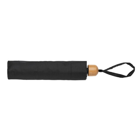 20.5&quot; Impact AWARE™ RPET 190T Pongee Bambus Mini-Schirm schwarz bedrucken, Art.-Nr. P850.571