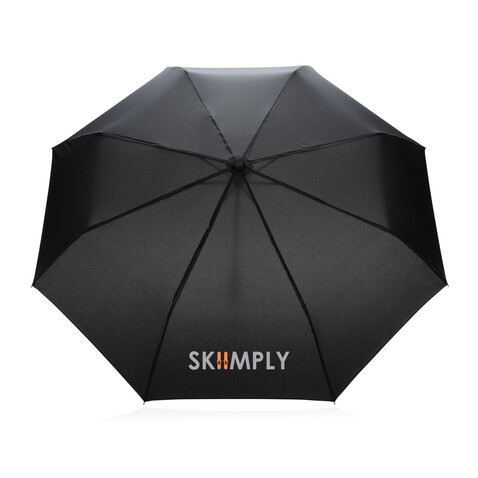 20.5&quot; Impact AWARE™ RPET 190T Pongee Bambus Mini-Schirm schwarz bedrucken, Art.-Nr. P850.571