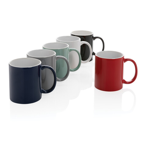 Basic Keramiktasse, 350ml grau bedrucken, Art.-Nr. P434.012