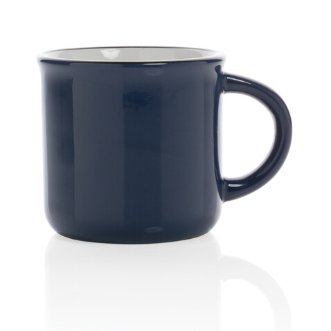 Vintage Keramiktasse, 280ml navy blau bedrucken, Art.-Nr. P434.035