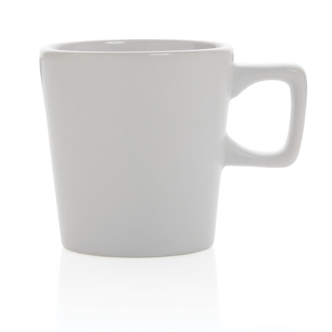 Moderne Keramik Kaffeetasse, 300ml weiß, weiß bedrucken, Art.-Nr. P434.053