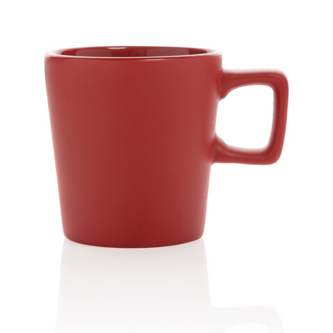 Moderne Keramik Kaffeetasse, 300ml rot bedrucken, Art.-Nr. P434.054