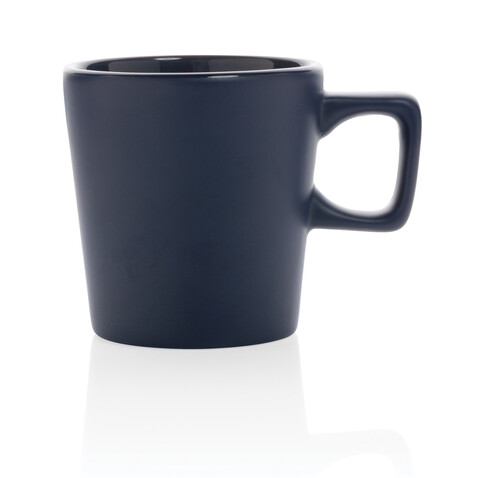 Moderne Keramik Kaffeetasse, 300ml navy blau bedrucken, Art.-Nr. P434.055