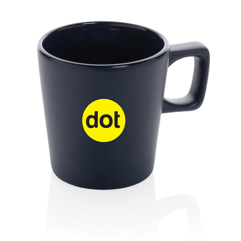 Moderne Keramik Kaffeetasse, 300ml navy blau bedrucken, Art.-Nr. P434.055