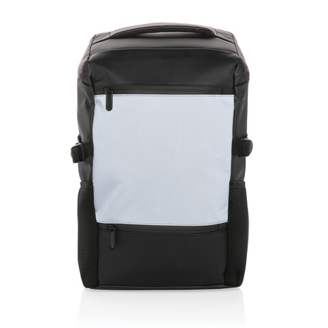 PU-Easy-Access High-Visibility 15.6&quot; Laptop-Rucksack schwarz bedrucken, Art.-Nr. P762.721