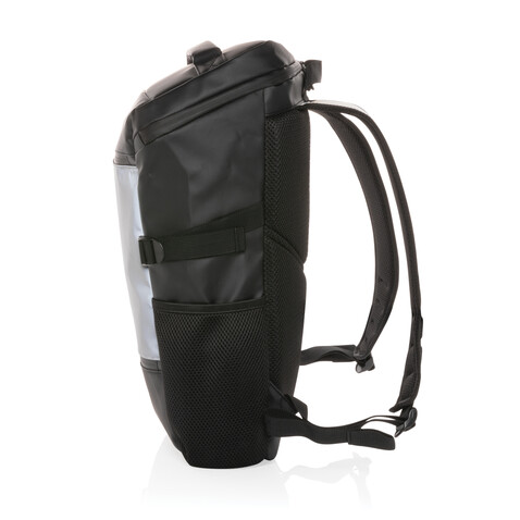 PU-Easy-Access High-Visibility 15.6&quot; Laptop-Rucksack schwarz bedrucken, Art.-Nr. P762.721