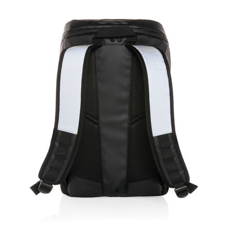PU-Easy-Access High-Visibility 15.6&quot; Laptop-Rucksack schwarz bedrucken, Art.-Nr. P762.721