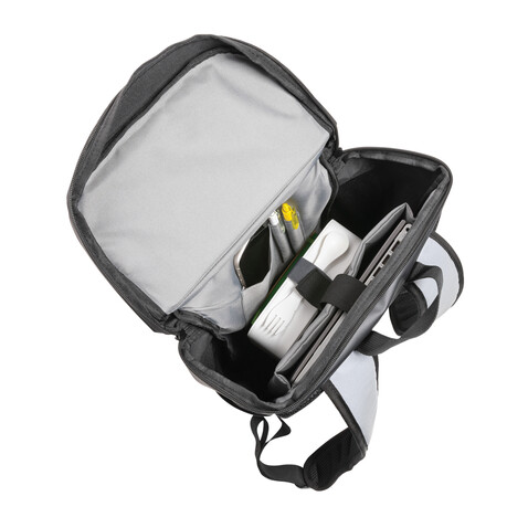PU-Easy-Access High-Visibility 15.6&quot; Laptop-Rucksack schwarz bedrucken, Art.-Nr. P762.721