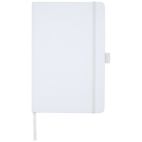 Honua A5 Notizbuch aus recyceltem Papier mit Cover aus recyceltem PET, weiss bedrucken, Art.-Nr. 10776301