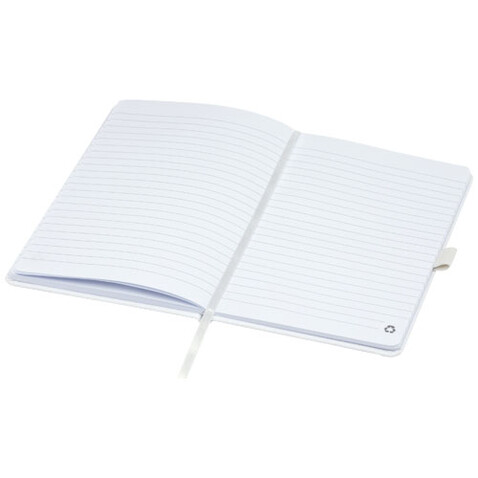 Honua A5 Notizbuch aus recyceltem Papier mit Cover aus recyceltem PET, weiss bedrucken, Art.-Nr. 10776301