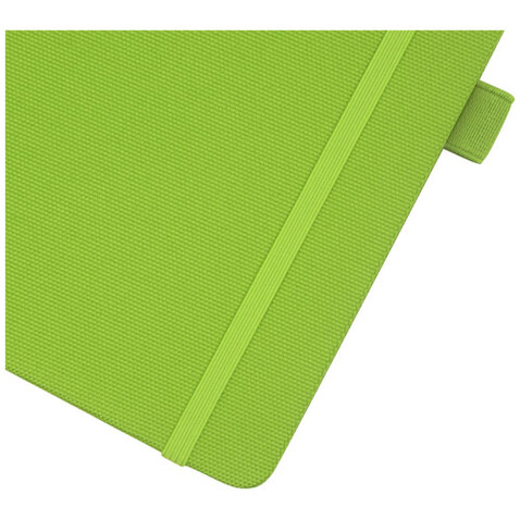 Honua A5 Notizbuch aus recyceltem Papier mit Cover aus recyceltem PET, Lindgrün bedrucken, Art.-Nr. 10776363