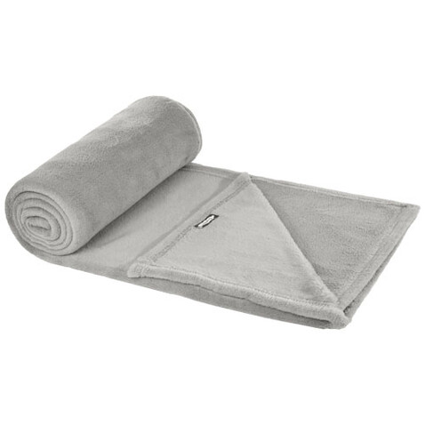 Lily GRS zertifizierte, RPET Decke aus Coral Fleece, grau bedrucken, Art.-Nr. 11319182 Lily GRS zertifizierte, RPET Decke aus Coral Fleece, grau bedrucken, Art.-Nr. 11319182