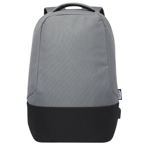 Cover Diebstahlsicherer GRS RPET Rucksack 18L, grau bedrucken, Art.-Nr. 12051082