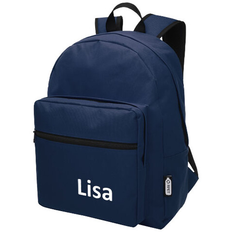 Retrend RPET-Rucksack 16L, navy bedrucken, Art.-Nr. 12053255