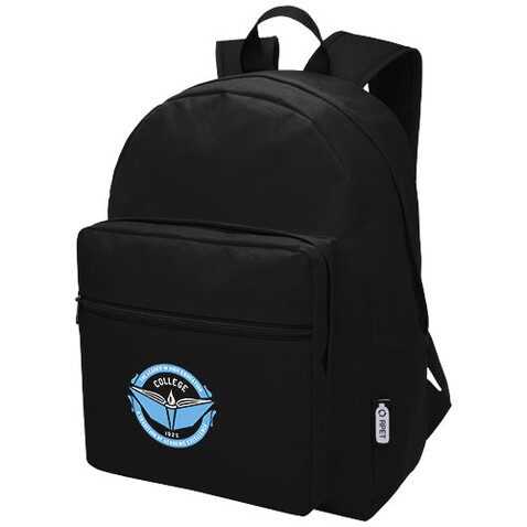 Retrend RPET-Rucksack 16L, schwarz bedrucken, Art.-Nr. 12053290