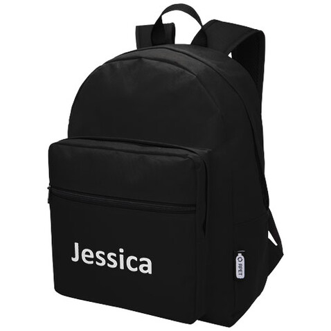 Retrend RPET-Rucksack 16L, schwarz bedrucken, Art.-Nr. 12053290