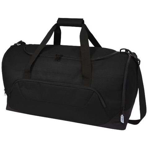 Retrend RPET Reisetasche 40L, schwarz bedrucken, Art.-Nr. 12053490