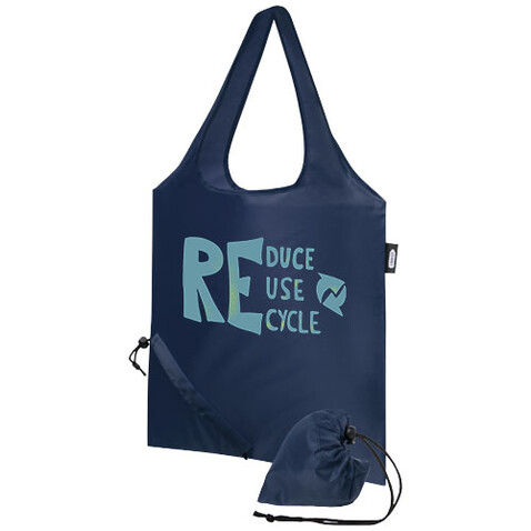 Sabia faltbare RPET Tragetasche 7L, navy bedrucken, Art.-Nr. 12054155