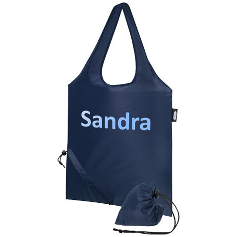 Sabia faltbare RPET Tragetasche 7L, navy bedrucken, Art.-Nr. 12054155