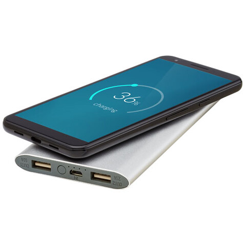 Juice 8000 mAh kabellose Powerbank, silber bedrucken, Art.-Nr. 12417381