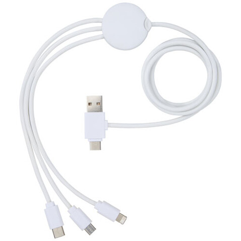 Pure 5-in-1-Ladekabel, antimikrobiell, weiss bedrucken, Art.-Nr. 12418401