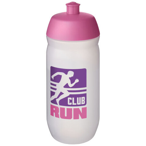 HydroFlex™ Clear 500 ml Squeezy Sportflasche, rosa, klar mattiert bedrucken, Art.-Nr. 21044041