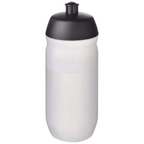 HydroFlex™ Clear 500 ml Squeezy Sportflasche, schwarz, klar mattiert bedrucken, Art.-Nr. 21044090