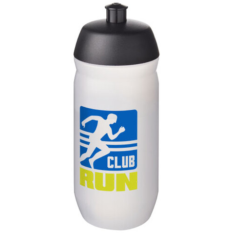 HydroFlex™ Clear 500 ml Squeezy Sportflasche, schwarz, klar mattiert bedrucken, Art.-Nr. 21044090