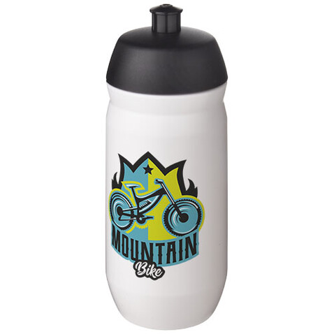 HydroFlex™ 500 ml Squeezy Sportflasche, schwarz, weiss bedrucken, Art.-Nr. 21044190