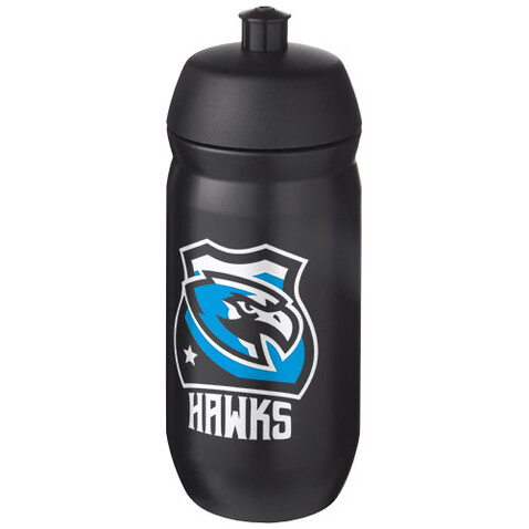 HydroFlex™ 500 ml Squeezy Sportflasche, schwarz, schwarz bedrucken, Art.-Nr. 21044191