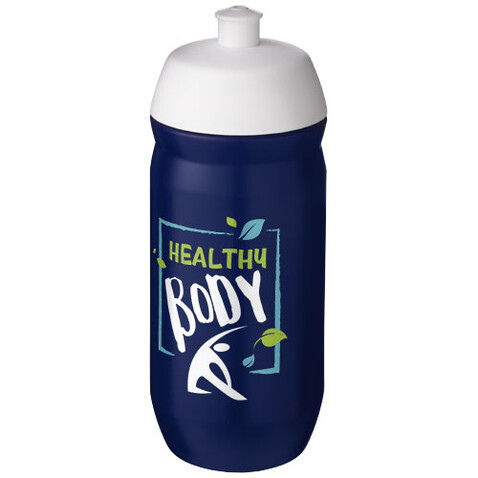 HydroFlex™ 500 ml Squeezy Sportflasche, weiss, blau bedrucken, Art.-Nr. 21044194