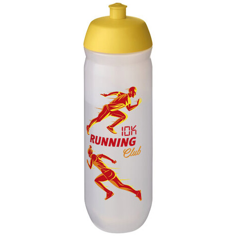 HydroFlex™ Clear 750 ml Squeezy Sportflasche, gelb, klar mattiert bedrucken, Art.-Nr. 21044211