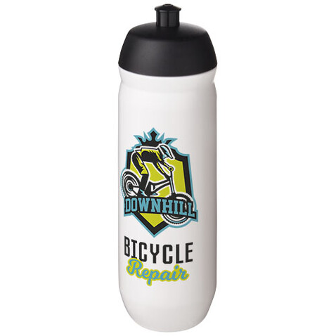 HydroFlex™ 750 ml Squeezy Sportflasche, schwarz, weiss bedrucken, Art.-Nr. 21044390