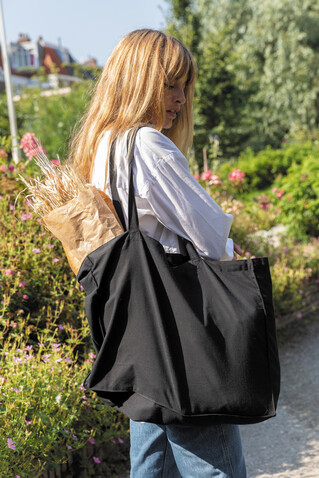 Impact AWARE™ recycelte Baumwoll-Shopper 145gr schwarz bedrucken, Art.-Nr. P762.651