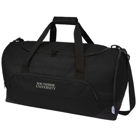 Retrend RPET Reisetasche 40L, schwarz bedrucken, Art.-Nr. 12053490