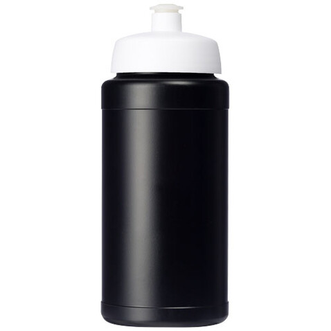 Baseline Recycelte Sportflasche, 500 ml, schwarz, weiss bedrucken, Art.-Nr. 21044401 Baseline Recycelte Sportflasche, 500 ml, schwarz, weiss bedrucken, Art.-Nr. 21044401