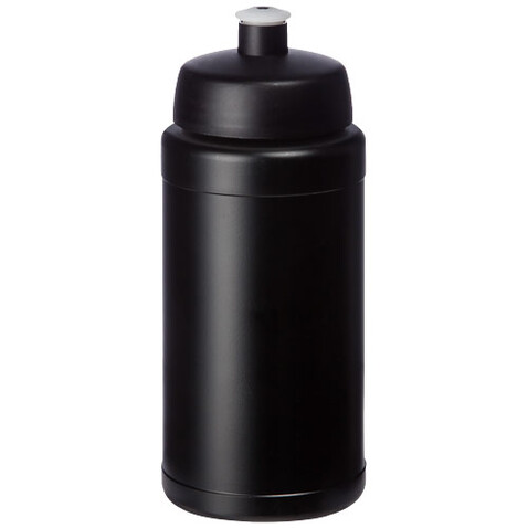 Baseline Recycelte Sportflasche, 500 ml, schwarz, schwarz bedrucken, Art.-Nr. 21044490