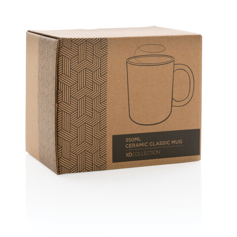 Basic Keramiktasse, 350ml weiß, weiß bedrucken, Art.-Nr. P434.013