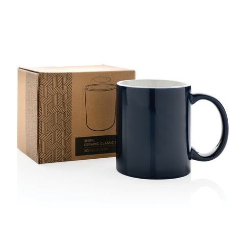 Basic Keramiktasse, 350ml navy blau bedrucken, Art.-Nr. P434.015