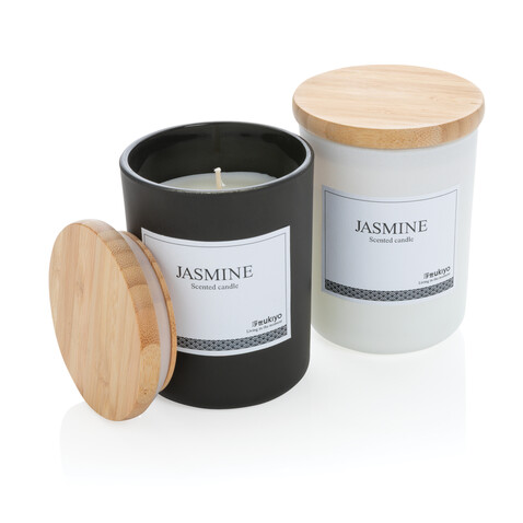 Ukiyo Deluxe parfümierte Kerze mit Bambusdeckel schwarz bedrucken, Art.-Nr. P262.941